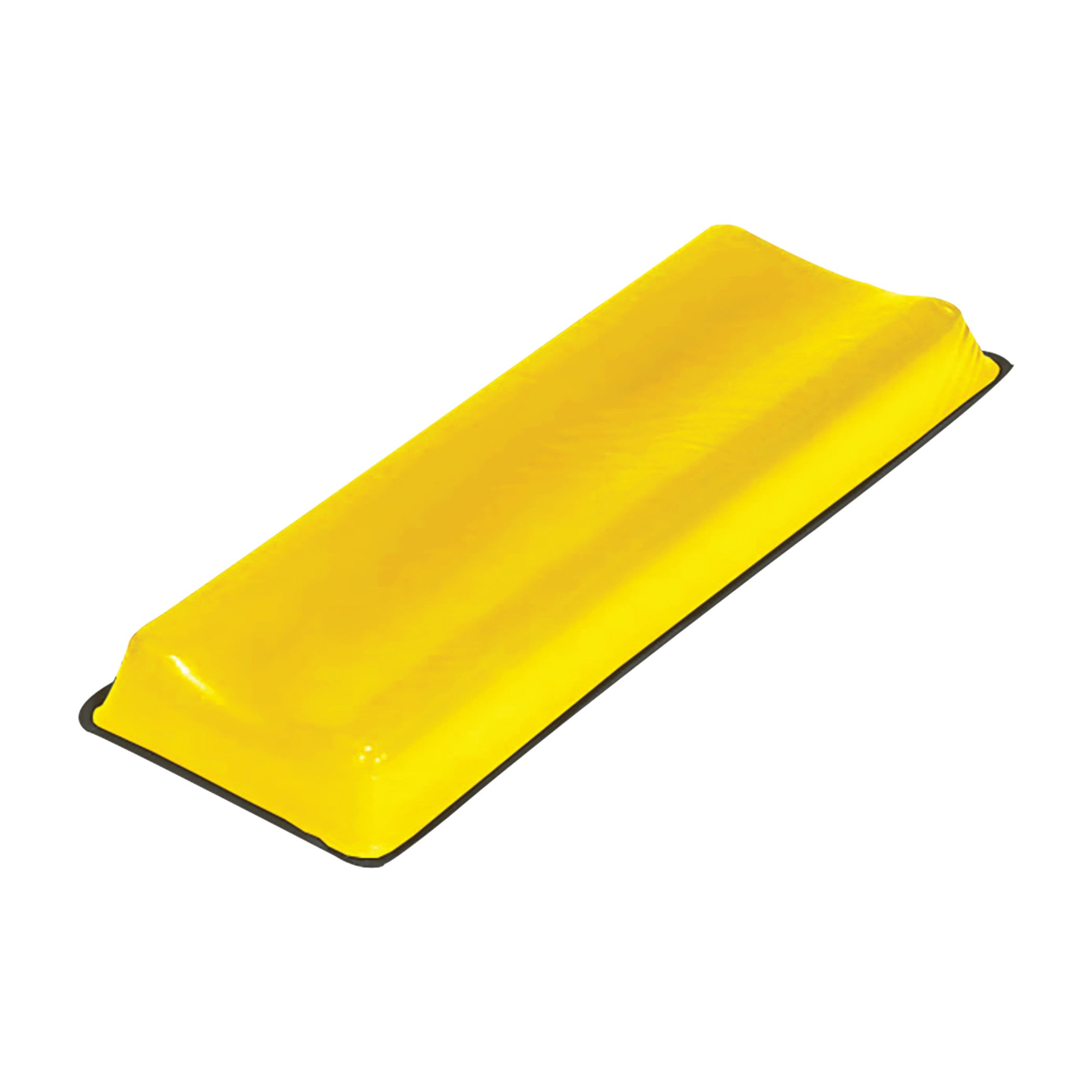 Yellow AliMed AliLite Contoured Armboard Pad with a smooth, rectangular surface and slightly raised edges.