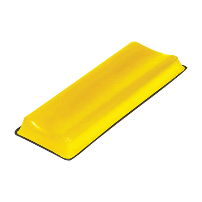 Yellow AliMed AliLite Contoured Armboard Pad with a smooth, rectangular surface and slightly raised edges.