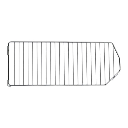 Divider for Quantum Mesh Stack and Hang Wire Bin, featuring a rectangular metal grid with vertical bars and an angled end.