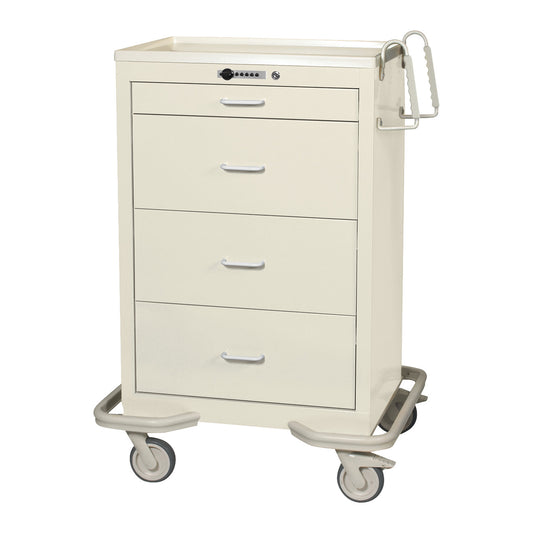 Standard Series 4-Drawer Isolation Cart, Push-Button Lock, Solid Beige