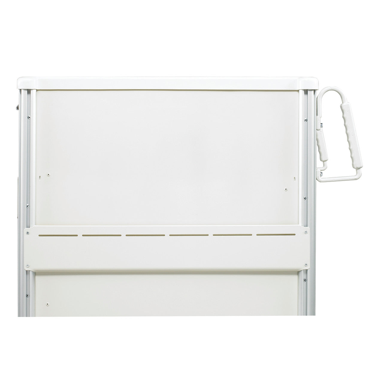 AliMed Cart Accessory: Accessory Panel for Select Series Medical Carts, featuring a white panel with a handle on the side.