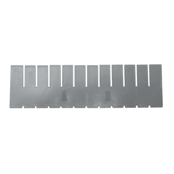 AliMed Cart Accessory: Long Divider for Drawer Trays for Select/Standard/Wide Series Medical Carts. Gray with multiple slots.