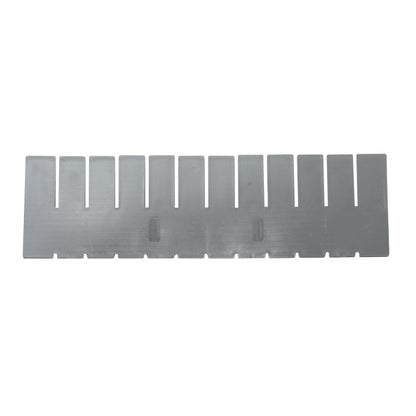 AliMed Cart Accessory: Long Divider for Drawer Trays for Select/Standard/Wide Series Medical Carts. Gray with multiple slots.