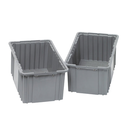 Two gray AliMed Cart Accessory: Drawer Trays for Select/Standard/Wide Series Medical Carts are shown, featuring vertical grooves.