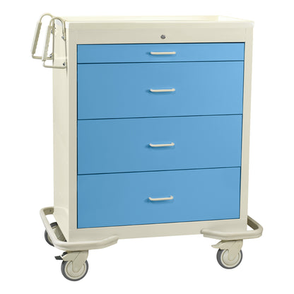 Wide Series 4-Drawer Isolation Cart, Electronic Lock, Two-Tone Slate Blue