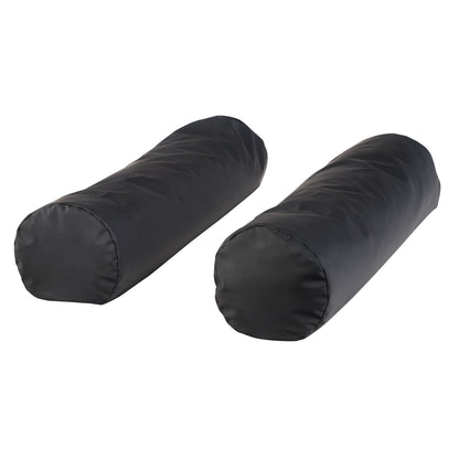 Two black AliMed ComPly Chest Roll Positioners are shown on a white background. They are cylindrical with a smooth surface.