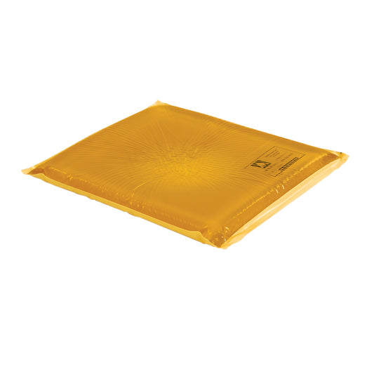 AliMed AliGel Lateral Head Pad, a flat rectangular yellow gel pad designed for cushioning and support.