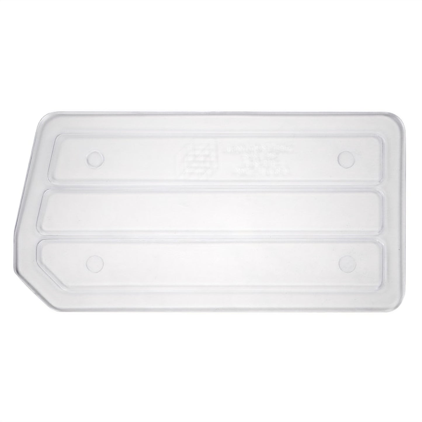 Transparent plastic divider designed for the Quantum Ultra Stack and Hang Bin, featuring rounded corners and a rectangular shape.