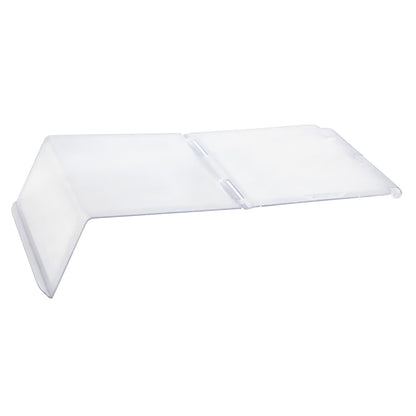 A transparent "Clear Lid for Quantum Ultra Stack and Hang Bin" with a hinged design, shown against a white background.