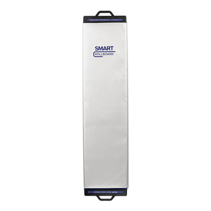 A SAMARIT SMART Rollboard, a sleek, rectangular medical transfer device with handles at both ends, featuring its logo.