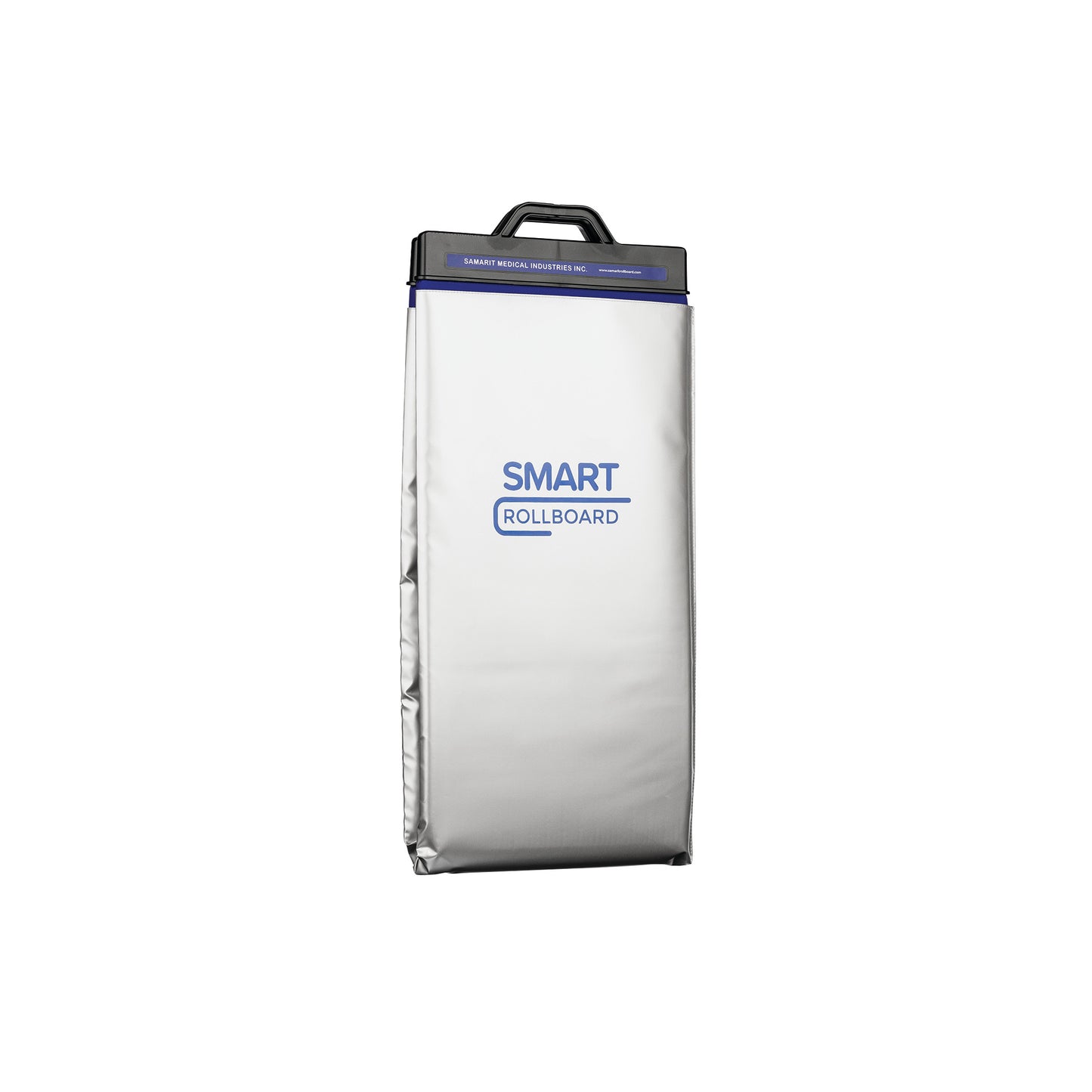 Silver SAMARIT SMART Rollboard with a handle, featuring the name in blue on the front.