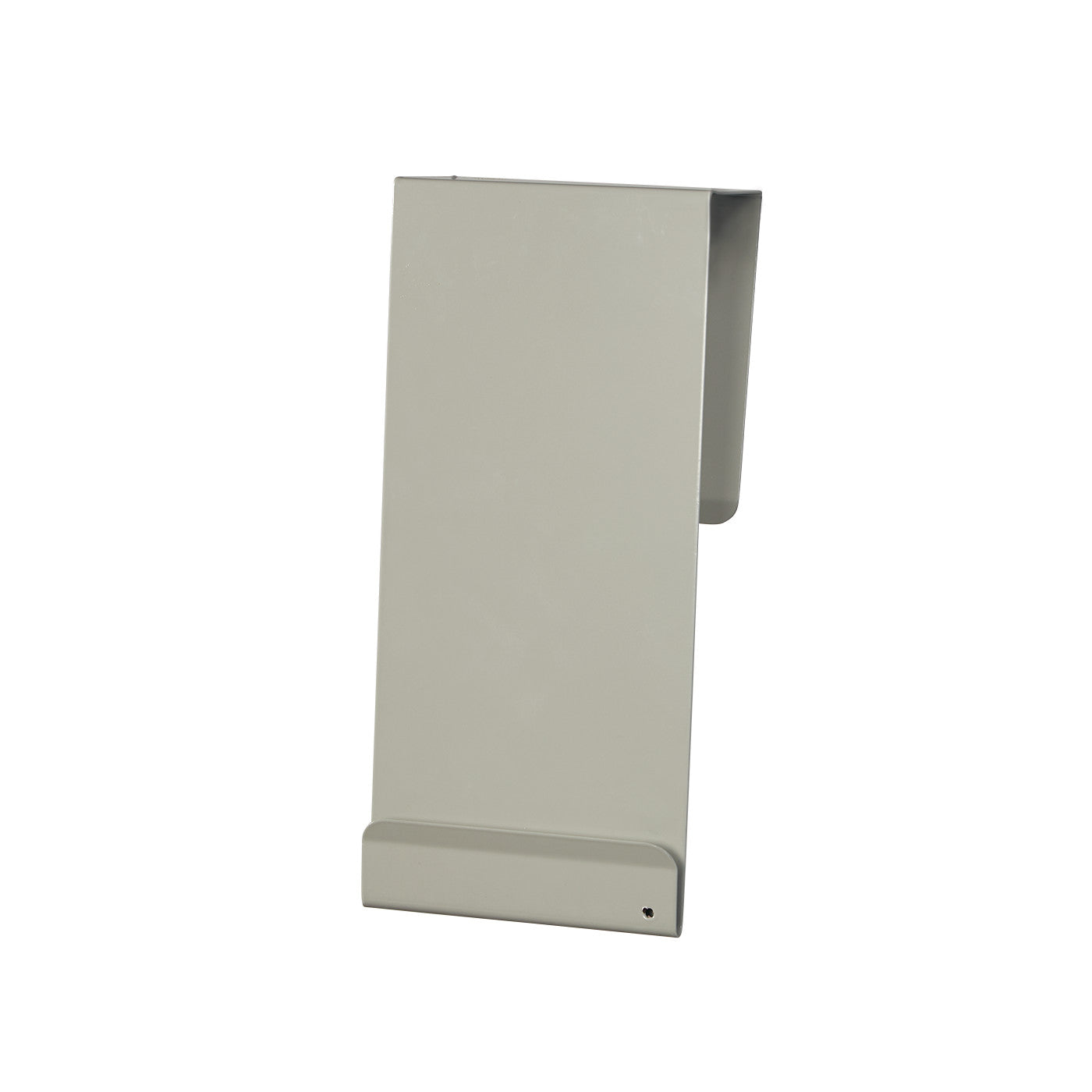 A beige metal "Door Hanger for AliMed Isolation Stations and PPE Organizers" designed for hanging on doors.