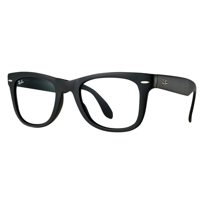 Ray-Ban 4105 Radiation Protection Glasses with black frames and clear lenses. The brand logo is visible on the temples.