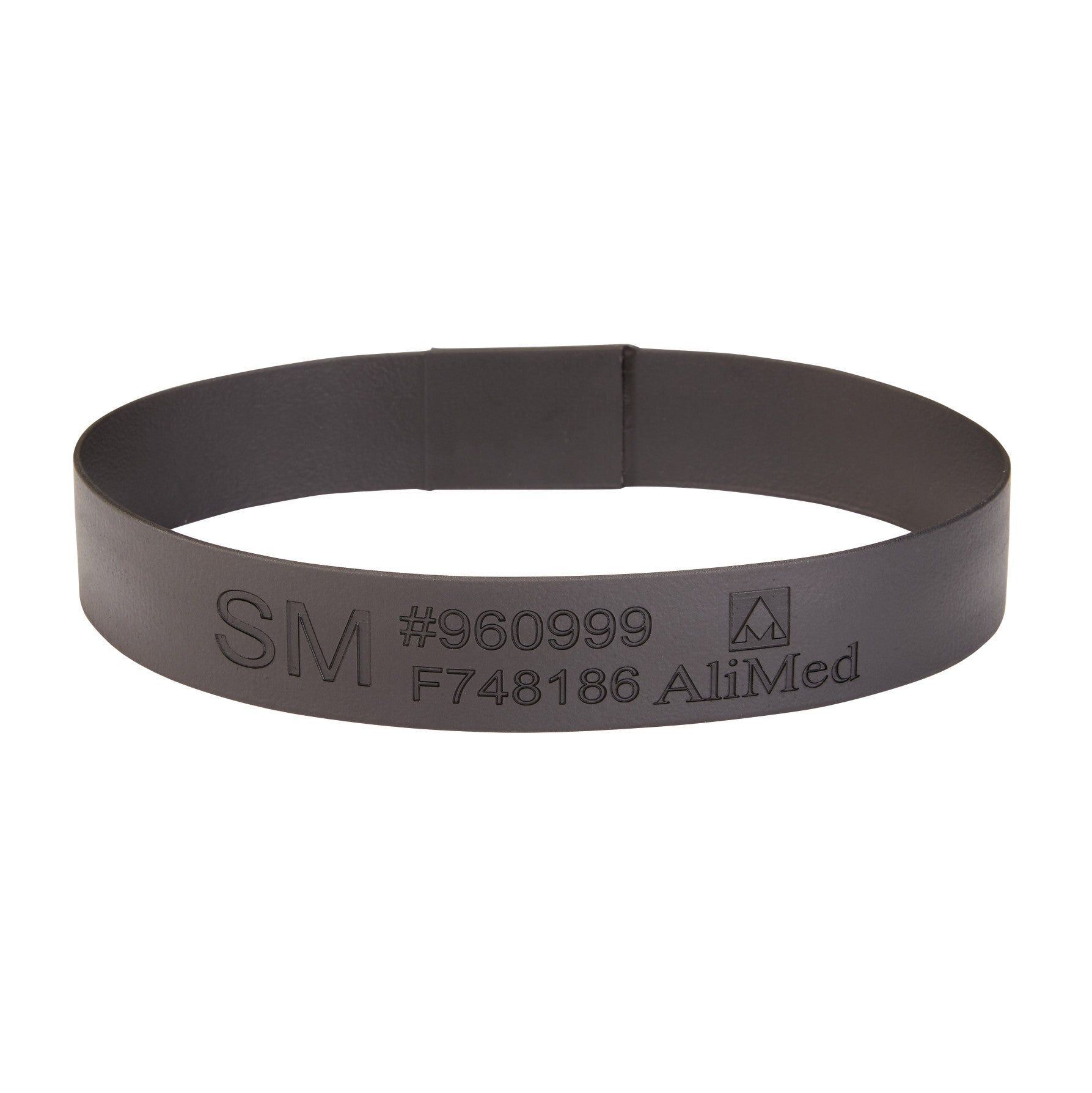 Black Small Loop for AliMed Dialysis Arm Positioner with engraved text: "SM #960999 F748186 AliMed."