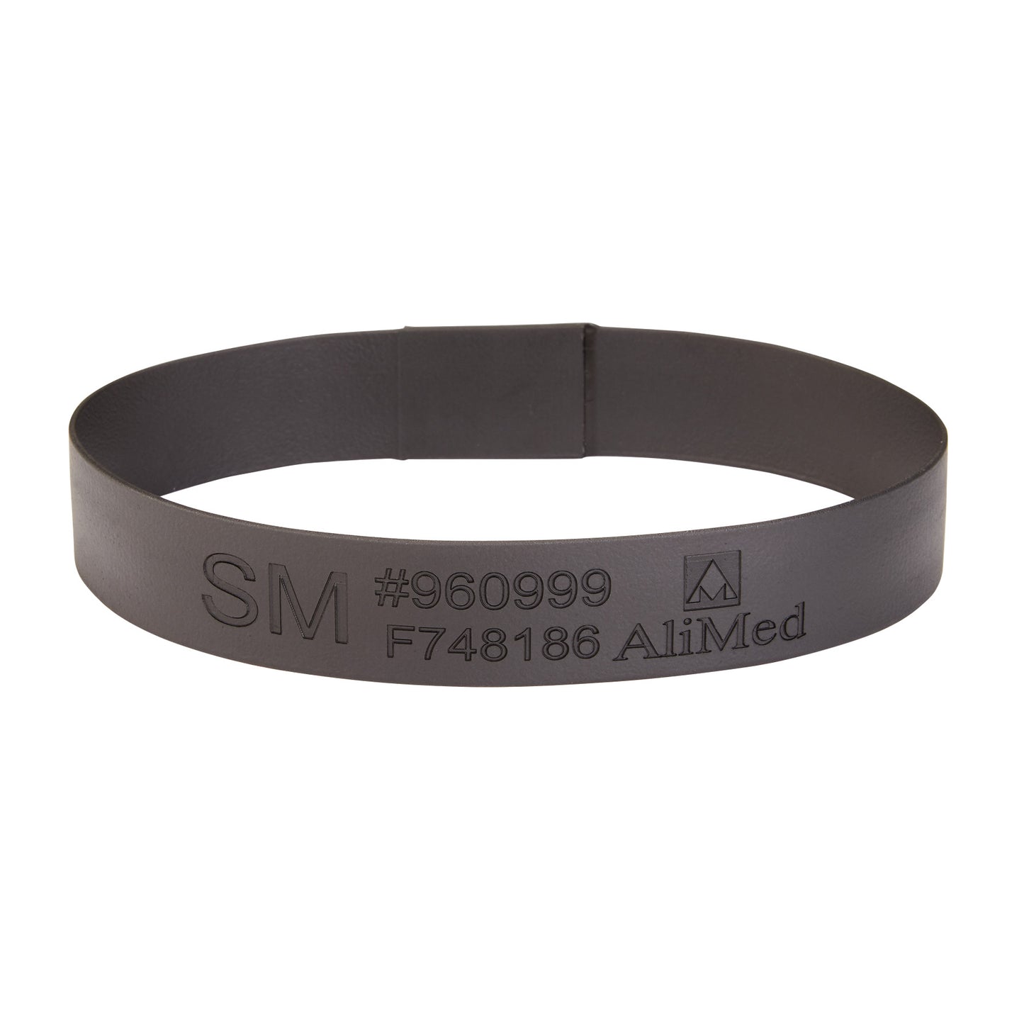 Black Small Loop for AliMed Dialysis Arm Positioner with engraved text: "SM #960999 F748186 AliMed."