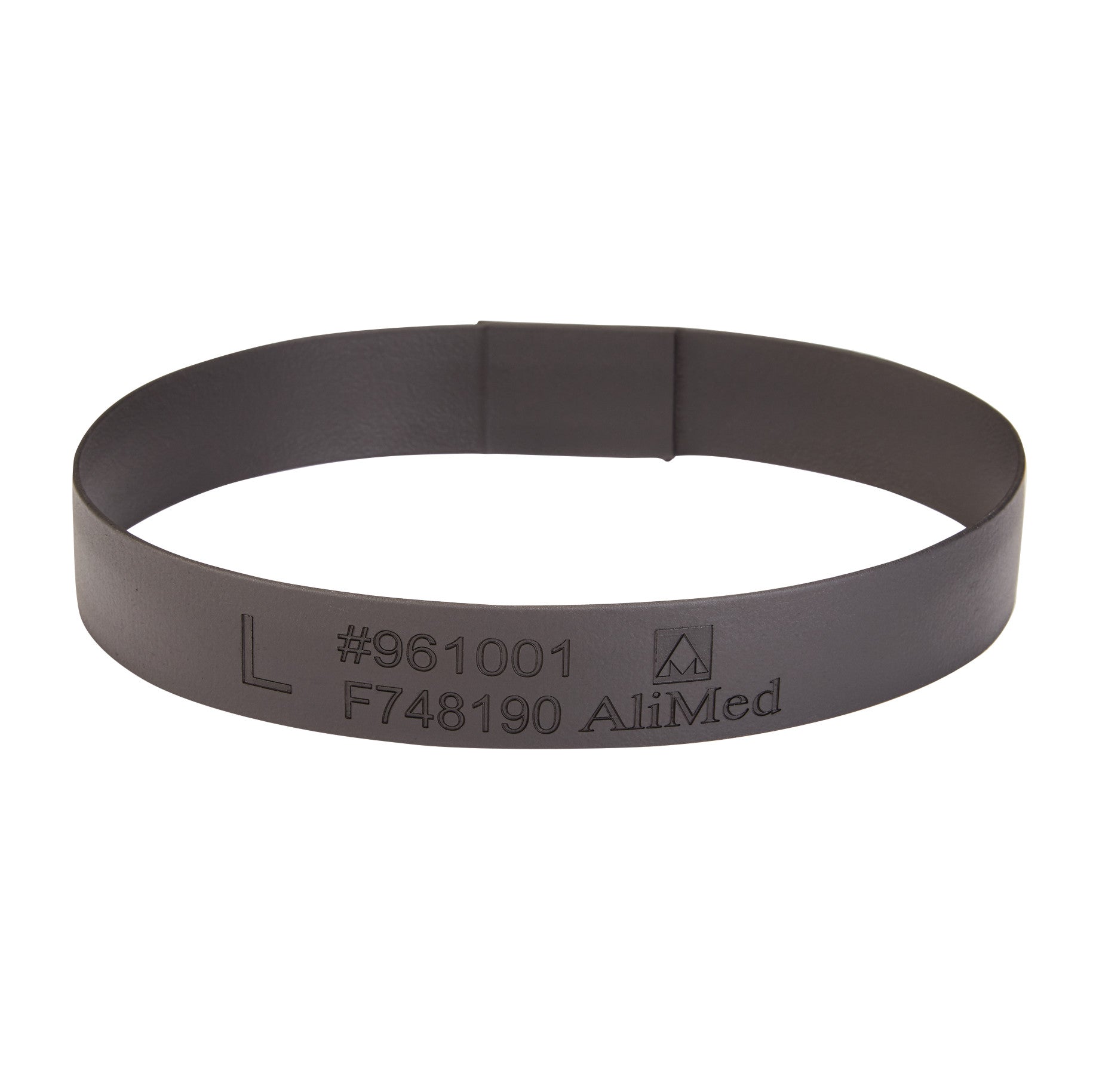 A gray Large Loop for AliMed Dialysis Arm Positioner with embossed text including numbers and "AliMed" on the surface.