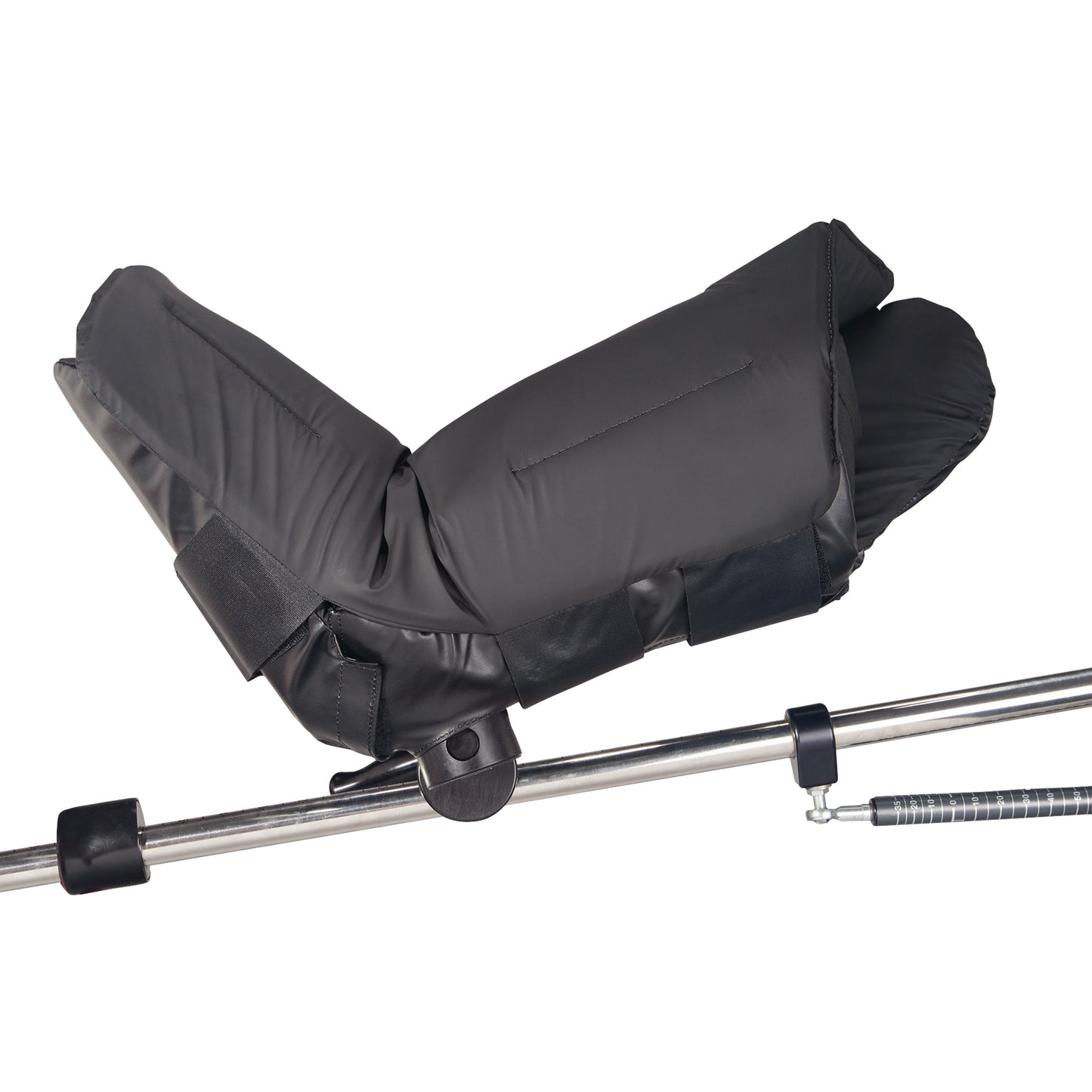 Replacement Stirrup Pad for Allen Ultrafin Stirrup, shown in black, attached to a metal rod for secure support and comfort.