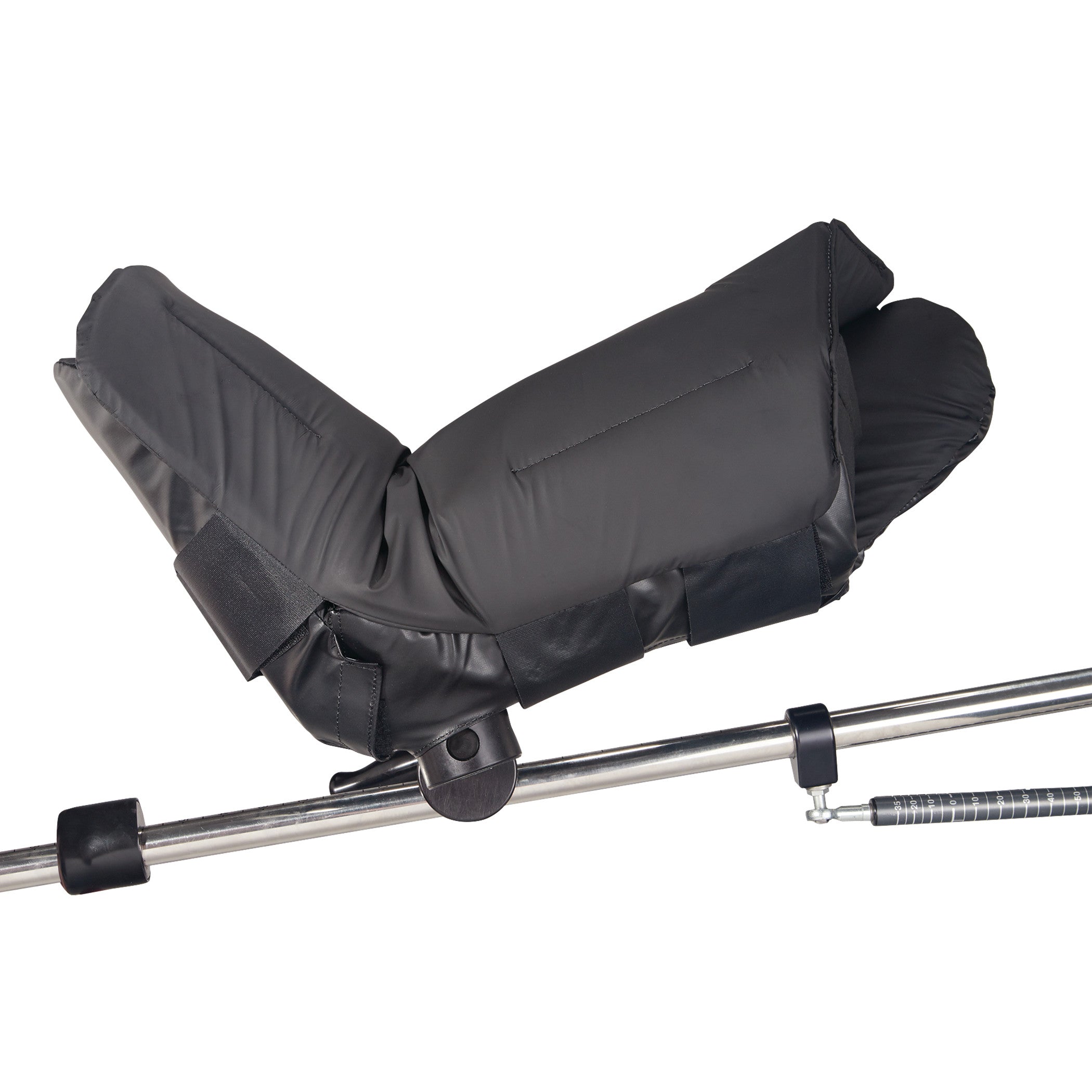 Replacement Stirrup Pad for Allen Ultrafin Stirrup, shown in black, attached to a metal rod for secure support and comfort.