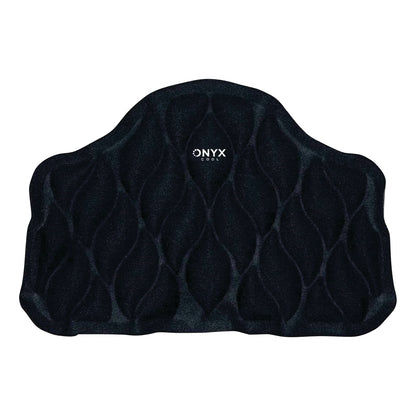 Black cooling pad with a wavy pattern. The "Onyx Cool" logo is visible. Product: Xena Therapies Onyx Cool Back/Hip.