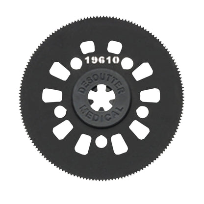 A round, serrated "Cast Saw Blade for DeSoutter CleanCast CC7 and CC8 Cast Saw" with holes around the center.