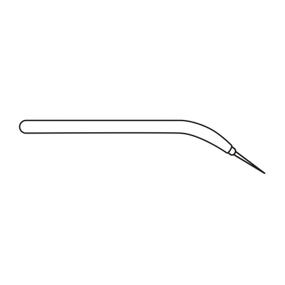 Line drawing of Gerald BiPolar Forceps, featuring a long handle with a slightly curved, narrow tip for precision use.