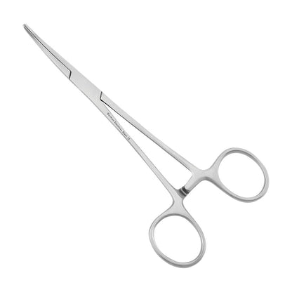 Crile Forceps are shown, featuring a stainless steel design with curved jaws and two ring handles for precise surgical use.
