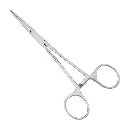 Silver Crile Forceps with a straight design and two loop handles, shown against a white background.