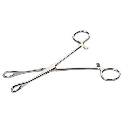 Smooth Foerster Sponge Forceps are stainless steel medical instruments with looped handles and oval, smooth-ended tips.