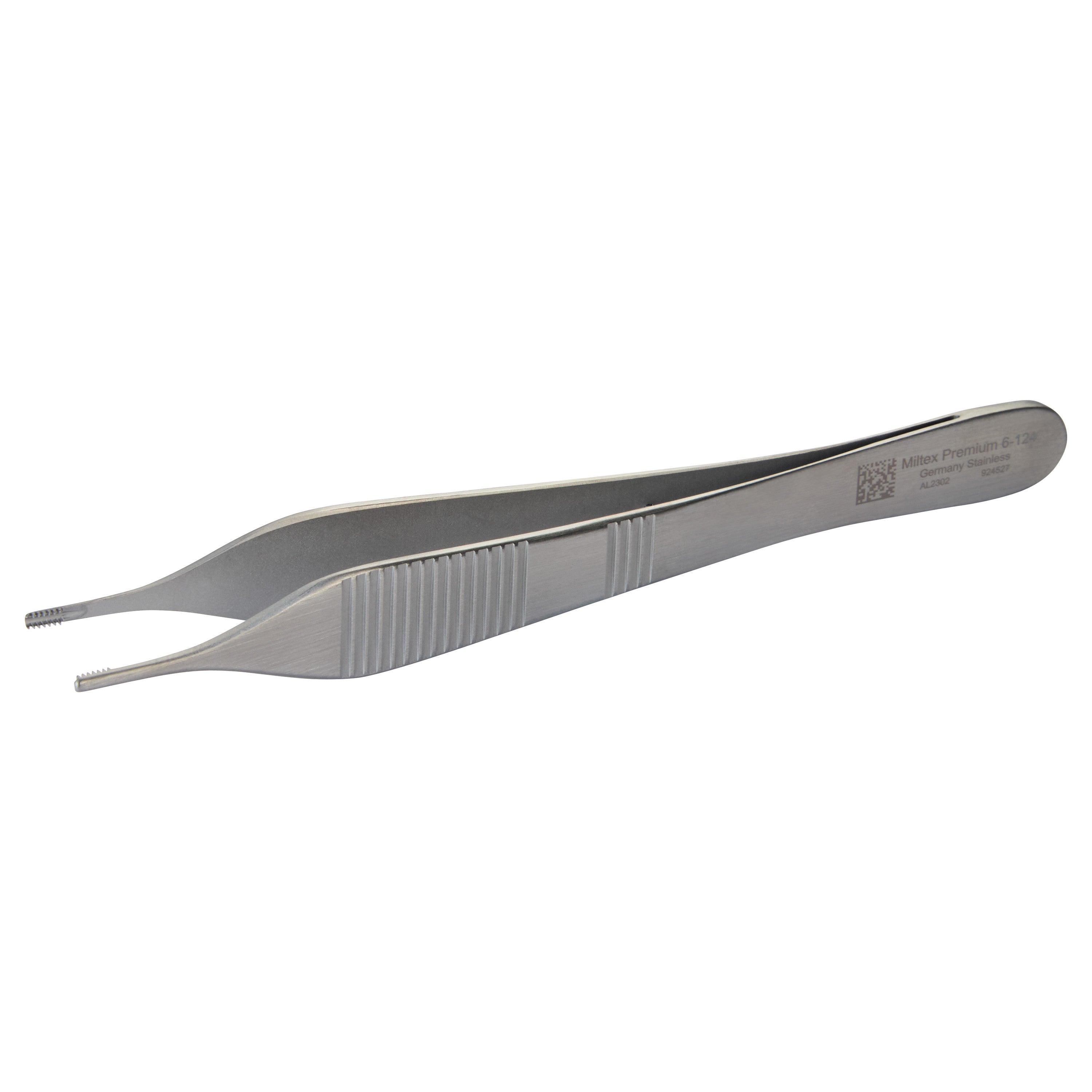 Miltex Brown-Adson Tissue Forceps with a stainless steel finish and ridged grip, shown against a white background.