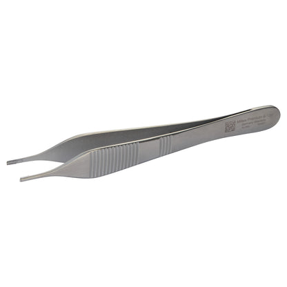 Miltex Brown-Adson Tissue Forceps with a stainless steel finish and ridged grip, shown against a white background.