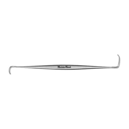 The Miltex MeisterHand Ragnell Retractor is a double-ended, stainless steel surgical tool with curved hooks at each end.