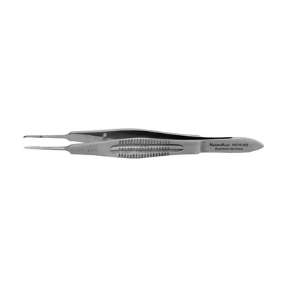 Miltex MeisterHand Castroviejo Suturing Forceps, crafted in stainless steel, with a textured grip and precise, pointed tips.