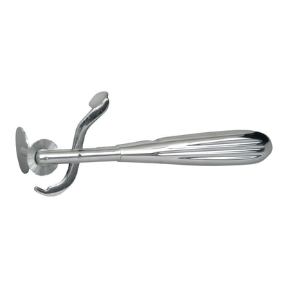 A metallic Finger Ring Cutter with a textured handle and cutting wheel, designed for safely removing rings from fingers.