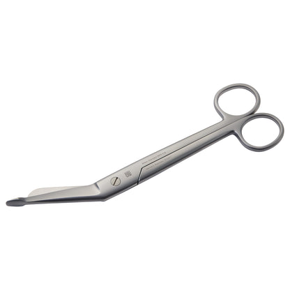Miltex Lister Bandage Scissors with angled, blunt blades and looped handles, designed for safe cutting of bandages.