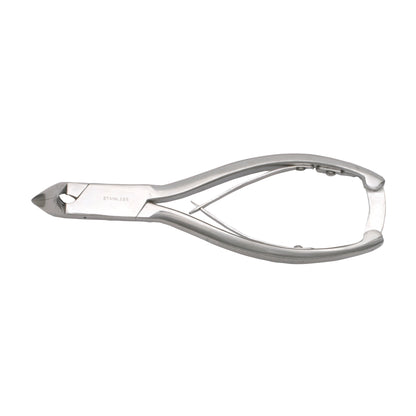 Miltex Double-Spring Nail Nippers made of stainless steel, displaying a double-spring mechanism and sharp cutting edges.