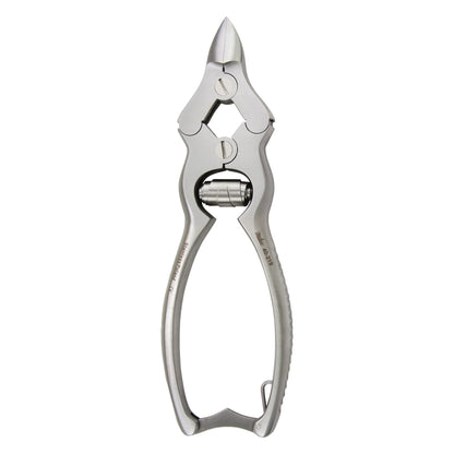 Miltex Double-Spring Nail Nippers with a curved, ergonomic design and sharp, pointed tips for precise cutting.