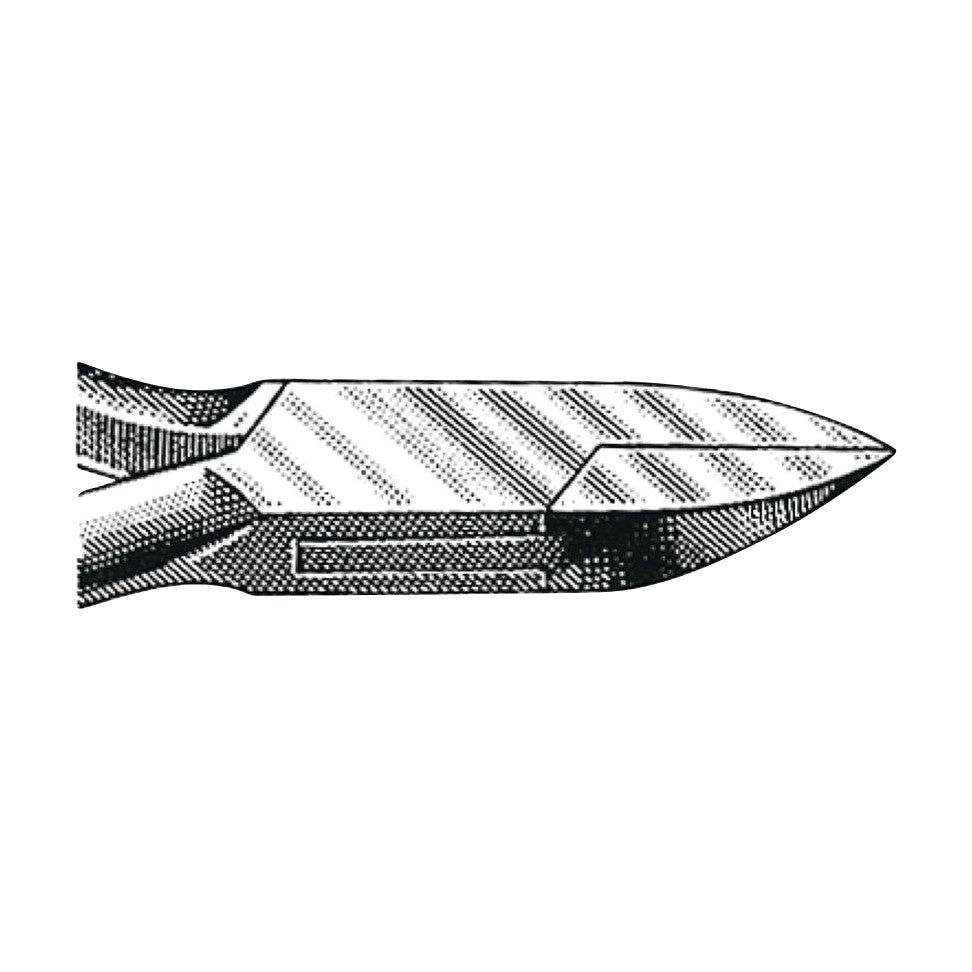 Illustration of Miltex Double-Spring Nail Nippers with a sharp blade, showing textured details on a white background.