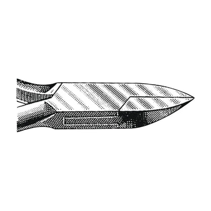 Illustration of Miltex Double-Spring Nail Nippers with a sharp blade, showing textured details on a white background.