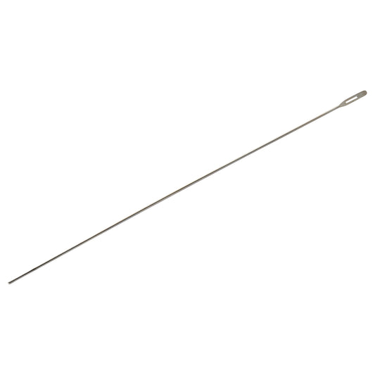 A long, thin metal rod with a hole at one end, labeled "Probe with Eye," on a white background.