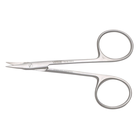 Miltex Eye Suture (Gradle) Scissors with curved blades and two circular finger holes, made of stainless steel.