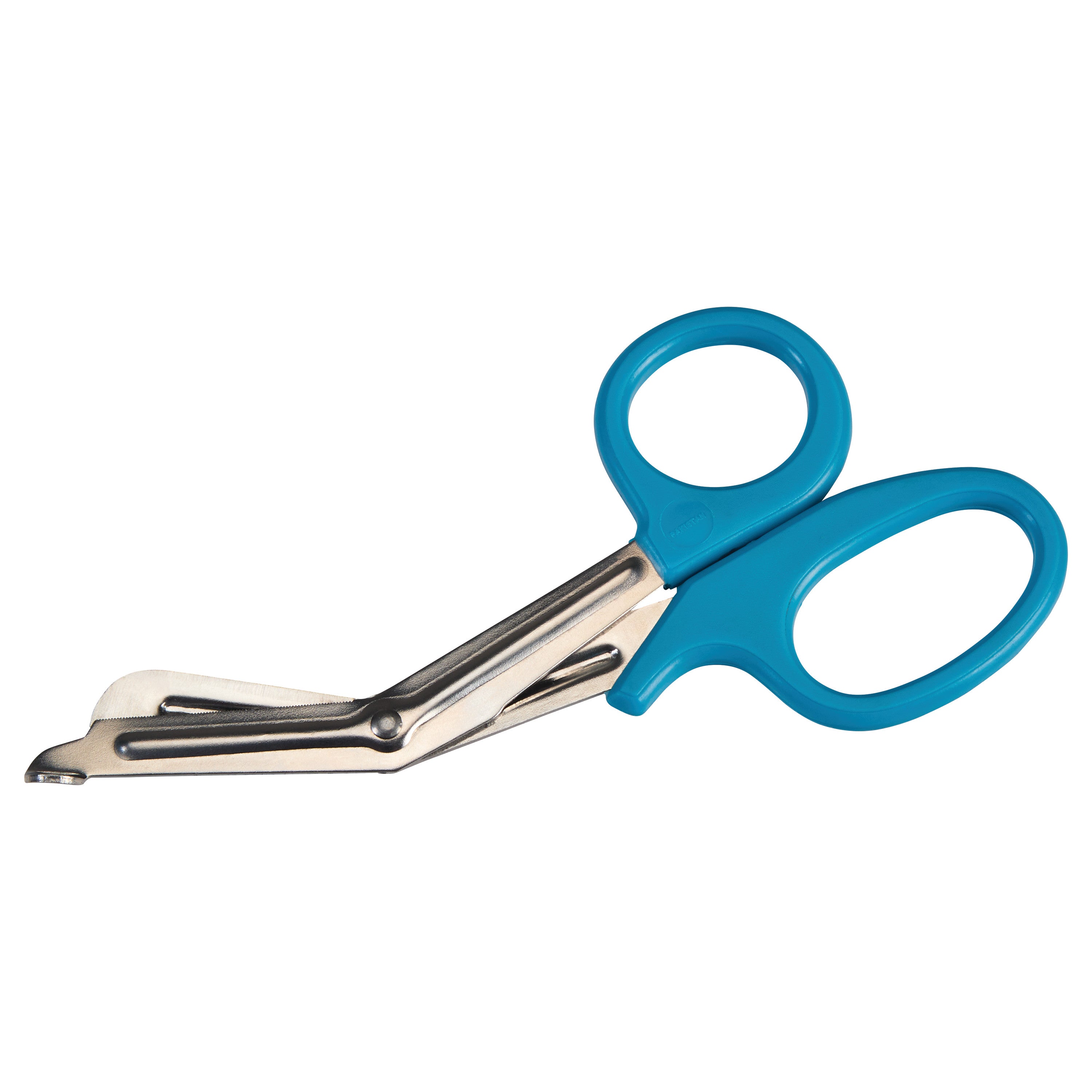 Miltex All-Purpose Utility Scissors with blue handles and angled stainless steel blades, designed for versatile cutting tasks.