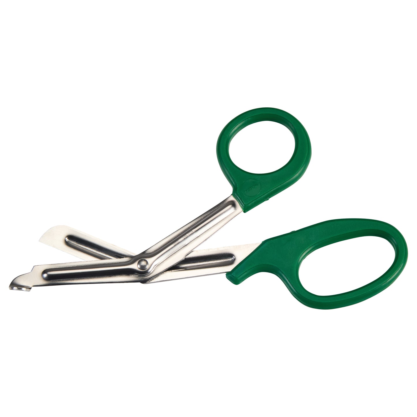 Miltex All-Purpose Utility Scissors with green handles and stainless steel blades, featuring a rounded tip for safety.