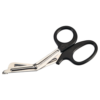 Miltex All-Purpose Utility Scissors with black handles and angled stainless steel blades on a white background.