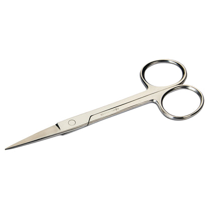 A pair of stainless steel Operating Scissors with straight, sharp blades and two finger loops, displayed on a white background.