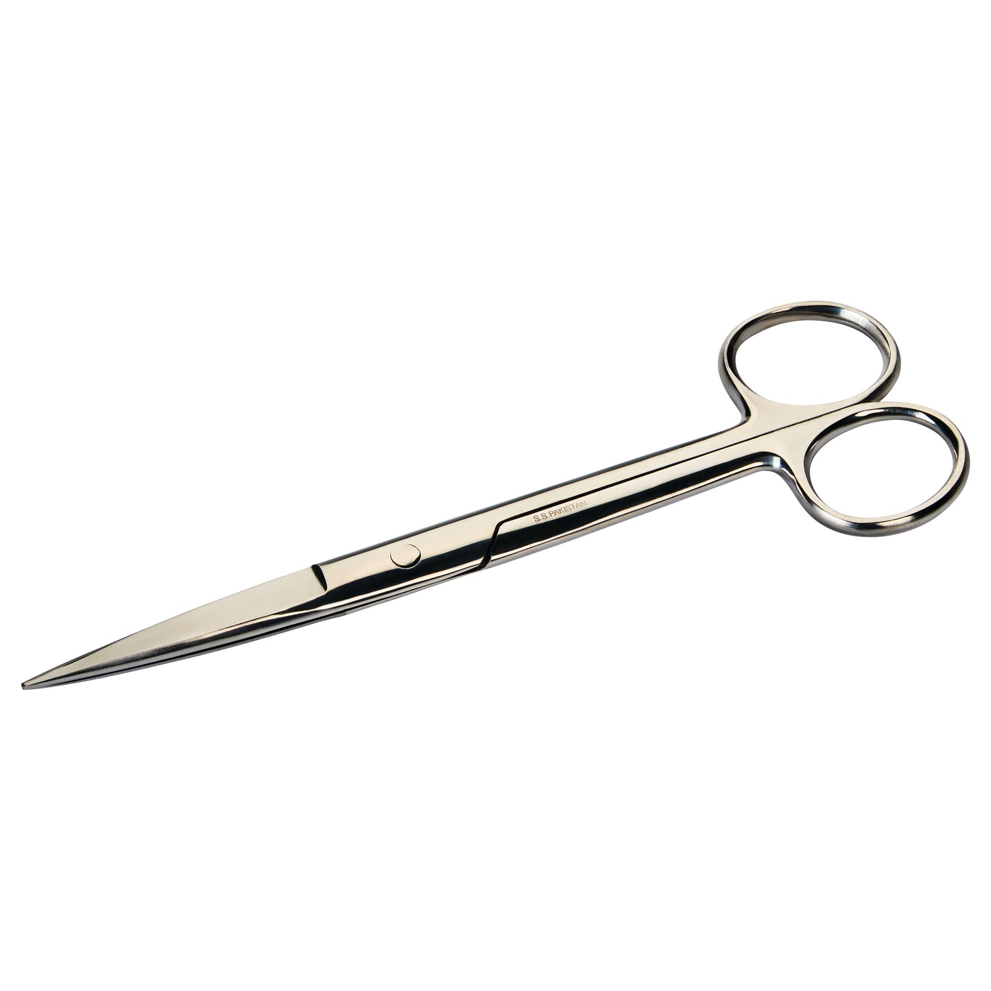 Metal Operating Scissors with pointed tips and rounded handles on a white background.