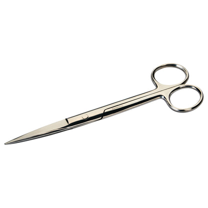Metal Operating Scissors with pointed tips and rounded handles on a white background.