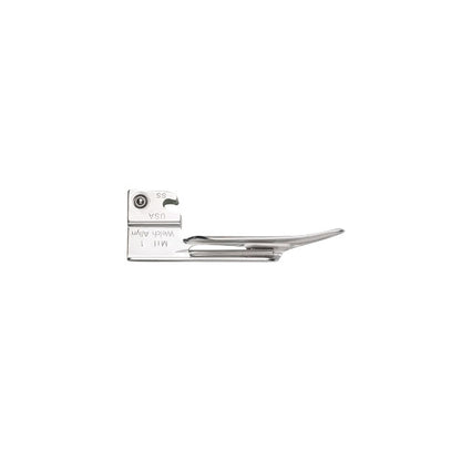 The Welch Allyn Standard Miller Laryngoscope Blade, made of stainless steel, with a curved tip for medical use.