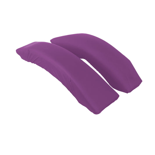 Two purple replacement pads for KYRA Curve Spine Frame are shown, each curved and designed for ergonomic support.