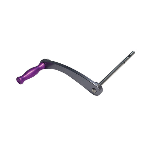 A Crank Handle for KYRA Curve Spine Frame with a purple grip and metallic arm, shown on a white background.