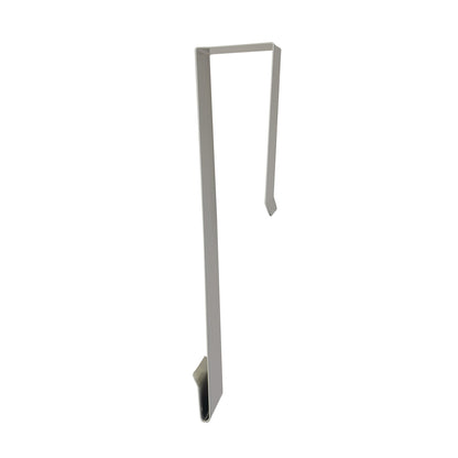 Silver metal Door Hanger with a simple, rectangular design and two hooks for hanging items.